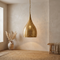 Gold Brass Teardrop Pendant Light – Decorative Shadow Casting Lamp for Kitchen Island Lighting