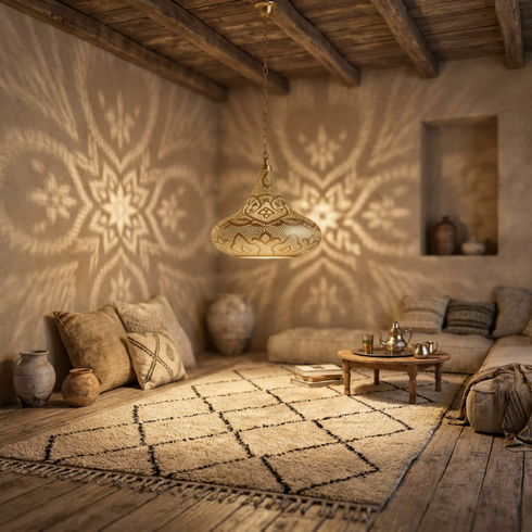 Boho Bedroom Mood Lighting - Filigree Teardrop Design