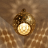 Authentic Handmade Moroccan Lamp – Gold Brass Hand-Hammered Globe Pendant Light for Cozy Boho Bedroom Decor