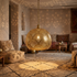 Moroccan Pendant Light – Filigree Brass Openwork Lamp Entryway