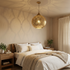 Authentic Moroccan Hanging Lamp – Hand-Hammered Brass Globe Pendant Light for Boho Bedroom Mood Lighting