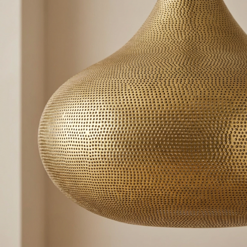Filigree Moroccan Pendant Light – Brass Openwork Lamp