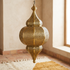 Authentic Handmade Moroccan Lamp – Oxidized Brass Teardrop Pendant with Warm Bedroom Mood Lighting Design