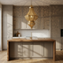 Moroccan Chandelier – Brass Filigree Openwork Shadow-Casting