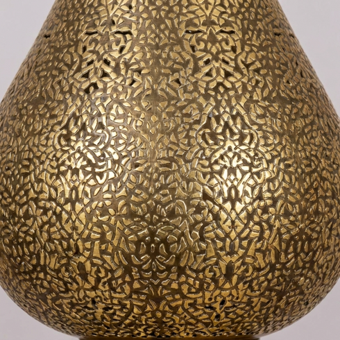 Authentic Moroccan Hanging Lamp – Hand-Hammered Brass Globe Pendant Light for Boho Bedroom Mood Lighting