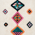 Vibrant Azilal Rug - Shaggy Natural Wool - Boho Living Room Decor - Geometric Tribal Diamonds