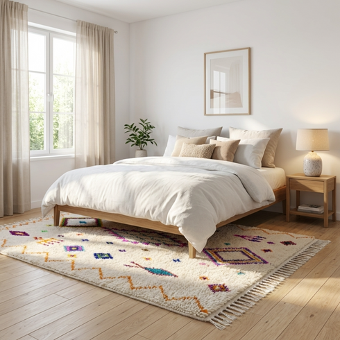 Azilal Rug – Multicolor Plush Diamond Wool Rug