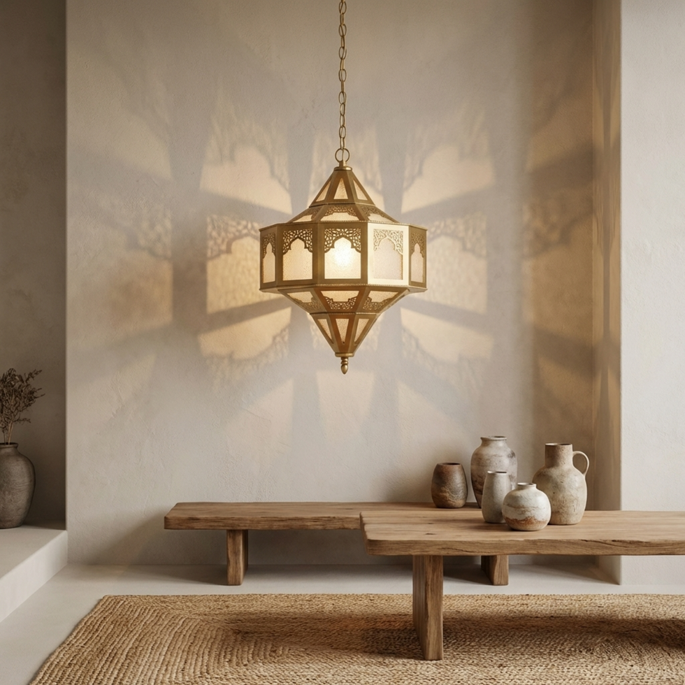 Brass Chandelier – Moroccan Filigree Openwork