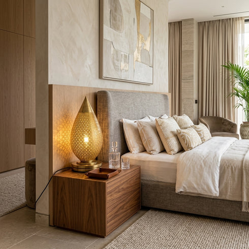 Moroccan Floor Lamp – Brass Filigree