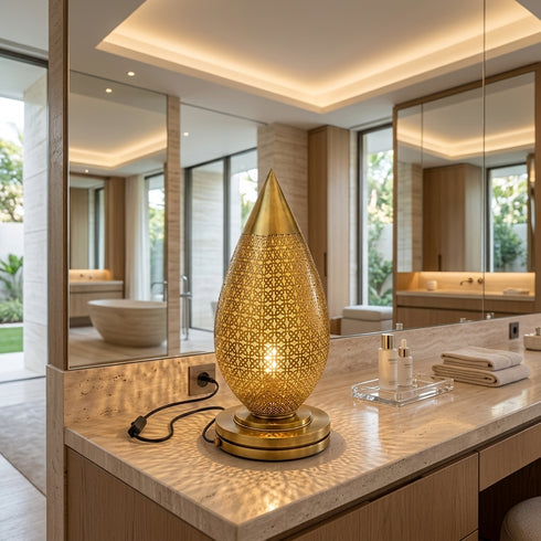 Moroccan Floor Lamp – Brass Filigree