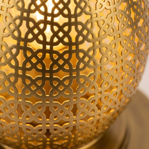 Moroccan Floor Lamp – Brass Filigree