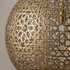 Authentic Handmade Moroccan Lamp – Gold Brass Globe Pendant Light for Elegant Living Room Statement Lighting