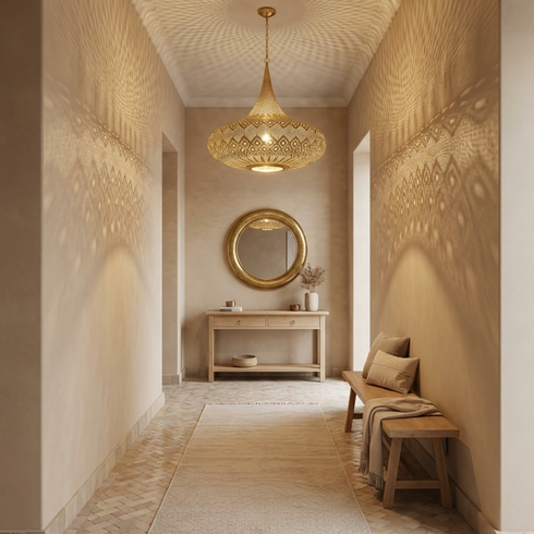 Handmade Moroccan Lamp - Shadow Casting Bedroom Mood Lighting