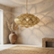 Authentic Handmade Moroccan Lamp – Gold Brass Pendant Light with Intricate Perforated Shadow Casting for Living Room Decor