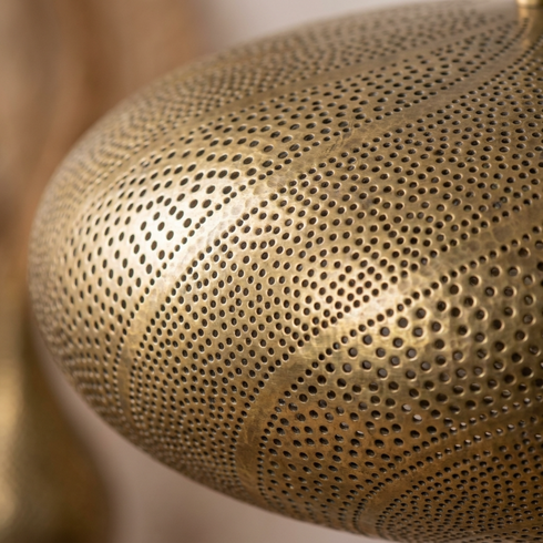 Moroccan Pendant Light – Filigree Openwork Brass Lamp Living Room