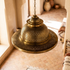 Authentic Handmade Moroccan Lamp – Gold Brass Pendant Light with Intricate Perforated Geometric Design for Living Room Decor