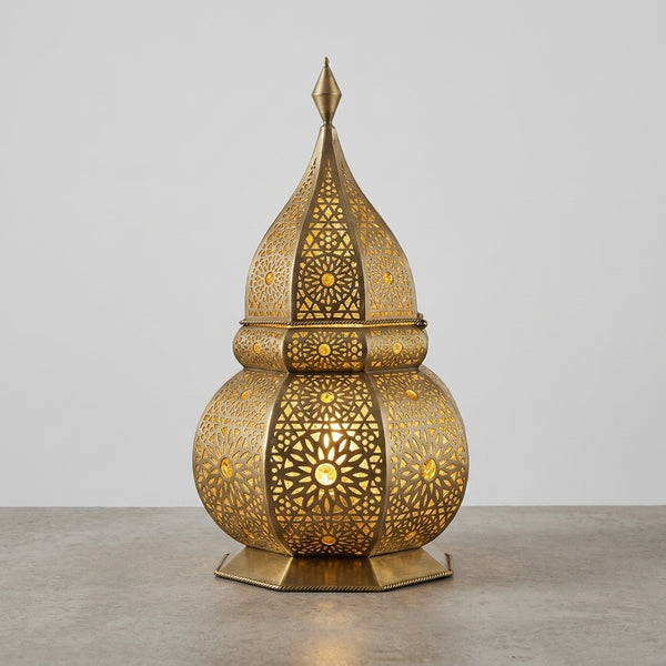 Filigree Moroccan Pendant Light – Brass Openwork Lamp Statement Light
