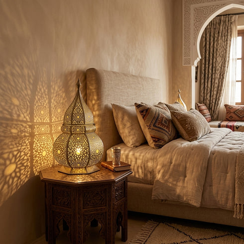Filigree Moroccan Pendant Light – Brass Openwork Lamp Statement Light