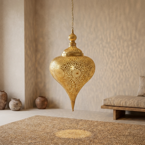 Brass Ceiling Light – Moroccan Dome Openwork