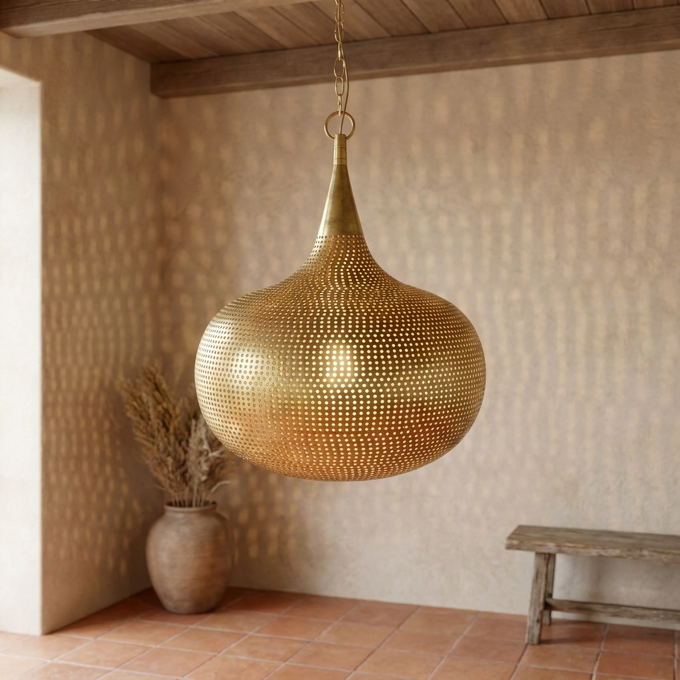 Moroccan Pendant Light – Brass Perforated
