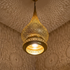 Handmade Moroccan Lamp - Gold Brass Pendant - Living Room Lamp