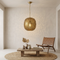 Moroccan Globe Pendant Lamp – Gold Brass Hanging Light for Kitchen Island & Boho Interiors