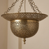 Authentic Moroccan Hanging Lamp – Oxidized Brass Pendant Light with Intricate Filigree Detail for Bedroom Mood Lighting