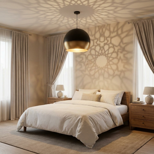 Moroccan Pendant Light – Dome Openwork Brass Lamp Kitchen