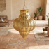 Handmade Moroccan Lamp - Gold Brass Pendant - Boho Entryway Lantern