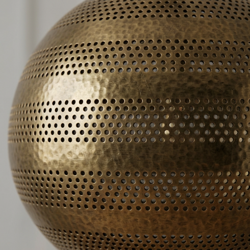 Authentic Moroccan Brass Globe Pendant Light – Hand-Hammered Gold Finish for Bedroom Mood Lighting