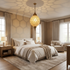 Moroccan Ceiling Light – Geometric Brass Shadow-Casting Lamp
