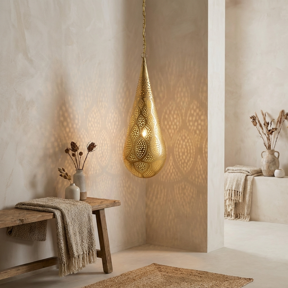 Handmade Moroccan Chandelier – Brass Dome Openwork