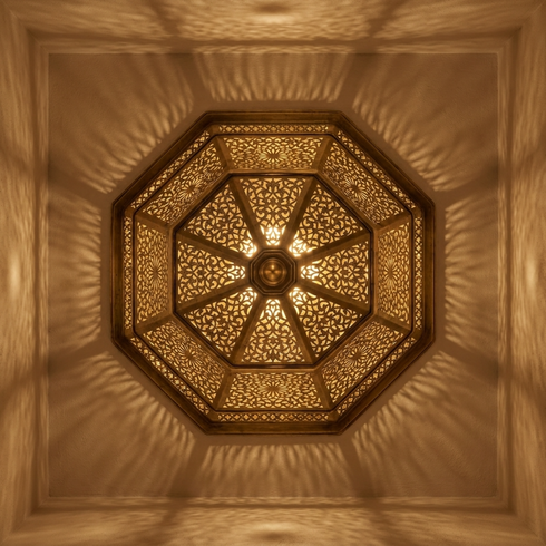 Brass Chandelier – Moroccan Filigree Openwork Handmade