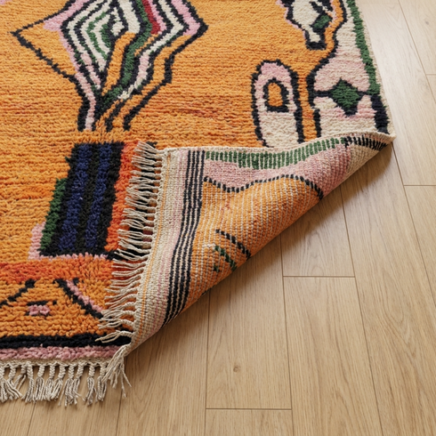 Boujaad Rug – Orange Tribal Wool Area Rug