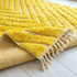 Vibrant Moroccan Wool Rug – High Pile 100% Wool Rug with Yellow Chevron Boho Design
