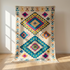 Authentic Handmade Azilal Rug – 100% Wool Moroccan Rug with Colorful Tribal Geometric Design