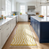 Modern Moroccan Berber Rug – Soft High Pile Wool Rug with Geometric Yellow Pattern