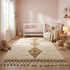 Beni Ourain Rug – Ivory Shaggy Diamond Wool Rug