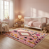 Authentic Handmade Boujaad Rug – Plush 100% Wool Moroccan Area Rug for Pink Boho Living Room Decor