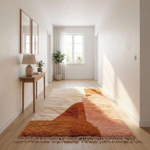 Moroccan Berber Rug – Terracotta Abstract Wool Rug