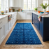 Vibrant Moroccan Rug – Plush Shaggy Wool Rug with Electric Blue & White Polka Dot Pattern