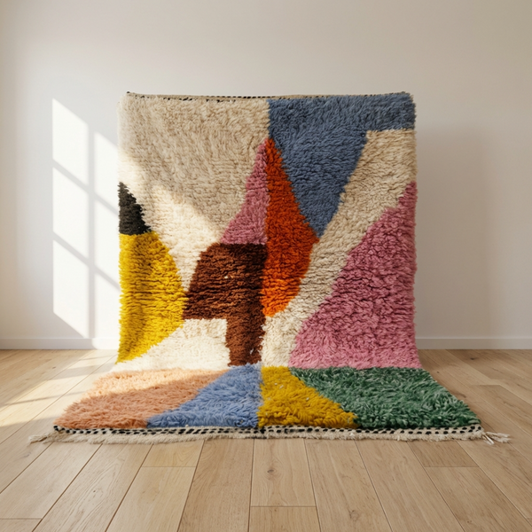 Azilal Rug – Multicolor Geometric Wool Area Rug