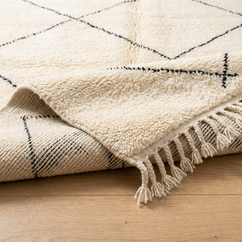 Authentic Beni Ourain Rug - Minimalist Boho Living Room Decor