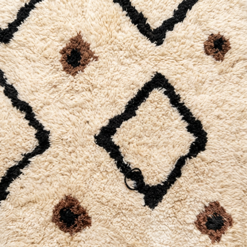 Authentic Beni Ourain Rug - High Pile Natural Wool - Boho Living Room Decor