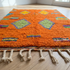 Vibrant Beni Ourain Rug - Bold Orange Geometric Boho Decor