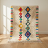 Azilal Rug – Multicolor Shaggy Diamond Wool Area Rug