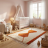 Beni Ourain Moroccan Rug – Plush Wool Area Rug with Burnt Orange Geometric Design for Boho Interiors