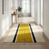 Authentic Moroccan Rug – High Pile Shaggy Wool Area Rug with Modern Mustard Stripe Pattern for Boho Living Room Decor
