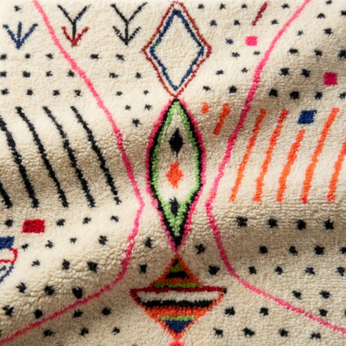 Vibrant Moroccan Rug - Handmade Neon Tribal Rug