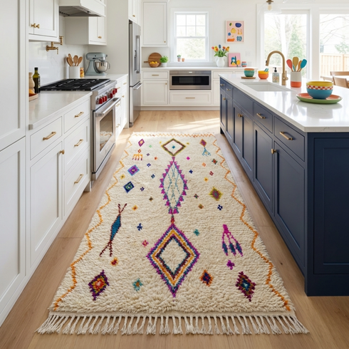 Azilal Rug – Multicolor Plush Diamond Wool Rug